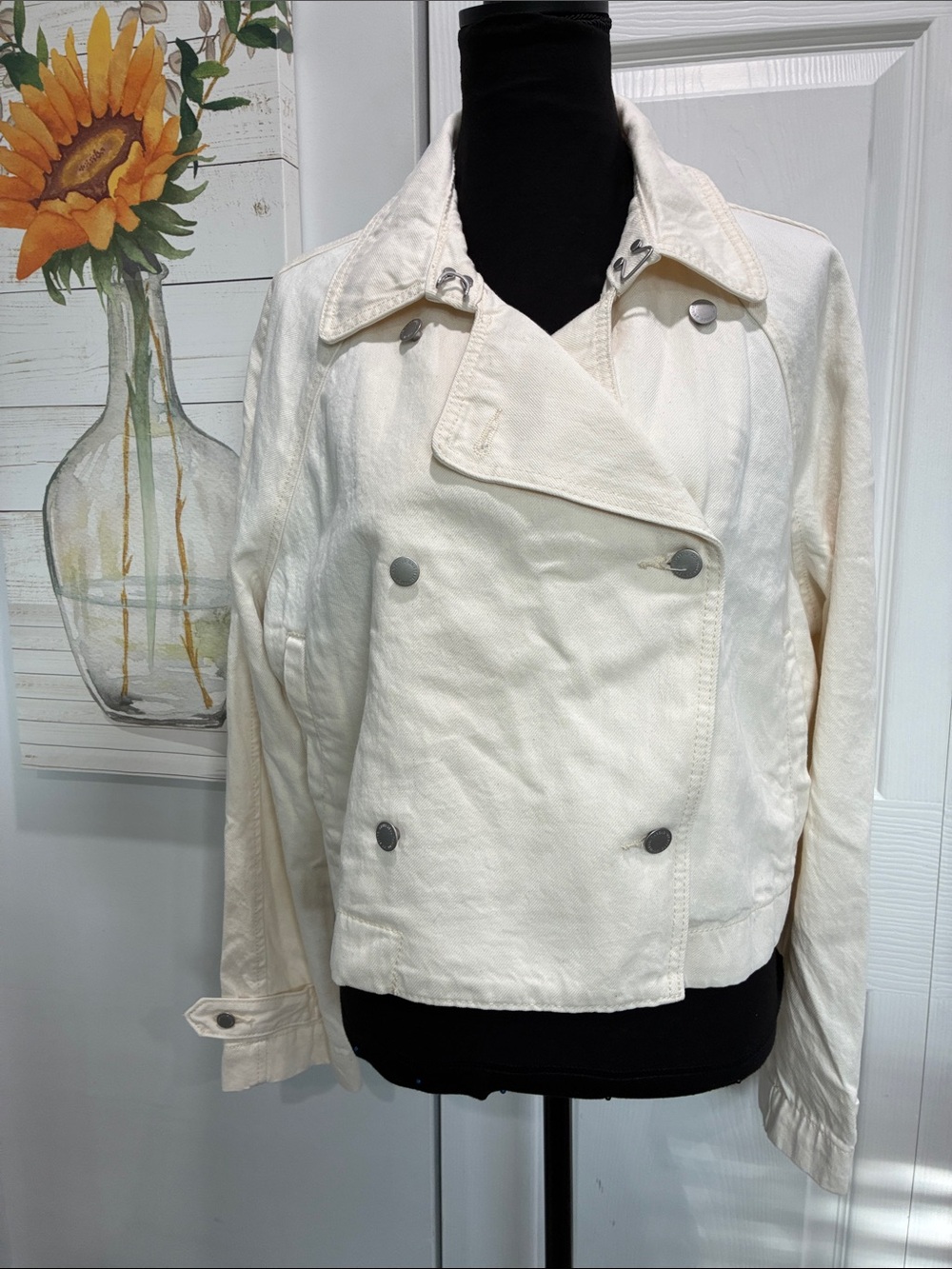 Universal Thread Cream Double-Breasted Pea Coat